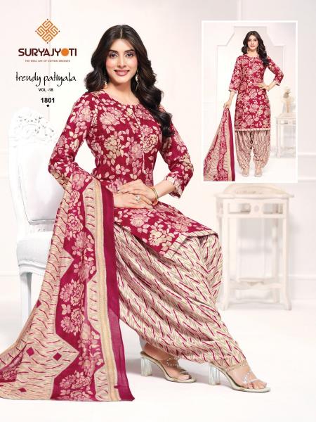 Suryajyoti trendy patiyala vol 18 batik dress material wholesale
